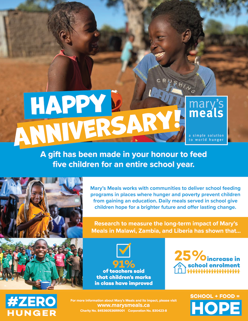 Feed Five Children for an Entire School Year