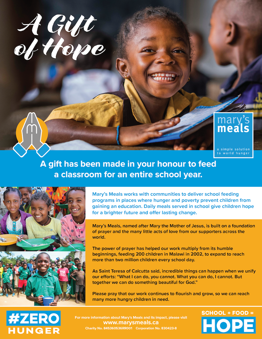 Feed a Classroom for an Entire School Year