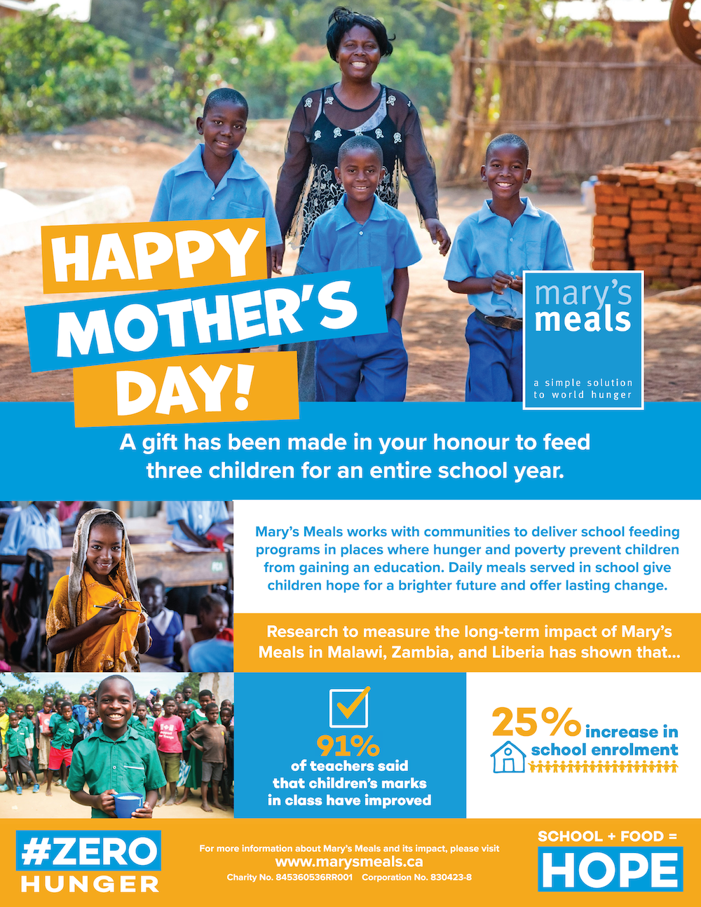 Feed Three Children for an Entire School Year
